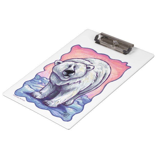 Geschenke und Accessoires für Polarbären Klemmbrett (Schrägansicht)