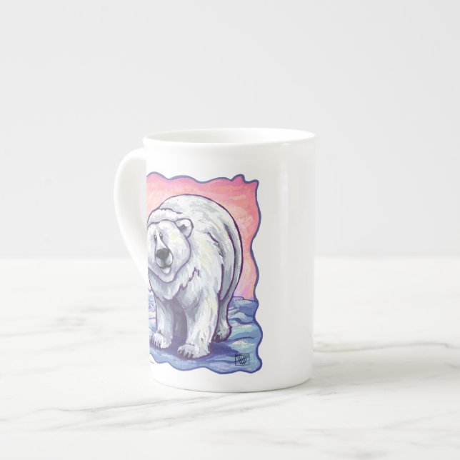 Geschenke und Accessoires für Polarbären Prozellantasse (Vorderseite Links)