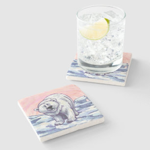 Geschenke und Accessoires für Polarbären Steinuntersetzer