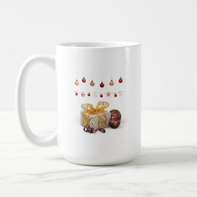 Geschenke und Christbaumkugeln Kaffeetasse (Links)