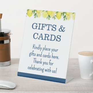 Geschenke und Karten Lemon Junggesellinnenabschied Sockelschild