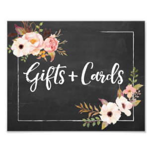 Geschenke und Karten rustikale Blumenzettel Fotodruck