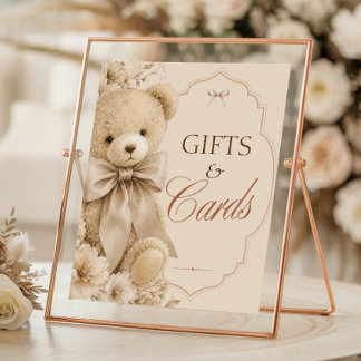 Geschenke und Karten Schild Beige Neutral