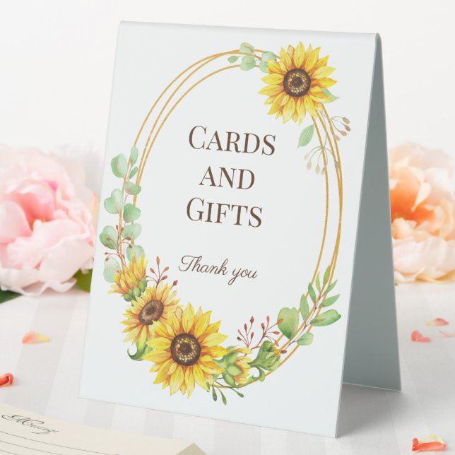 Geschenke und Karten Sonnenblumen boho Hochzeit Tischaufsteller (In Situ (Hochzeit))