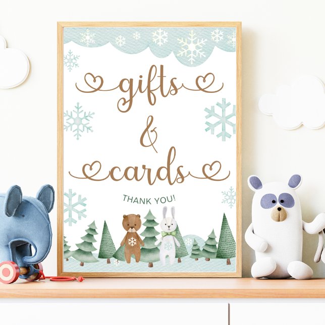 Geschenke und Karten Winter Snowflake Woodland Pos Poster (Von Creator hochgeladen)