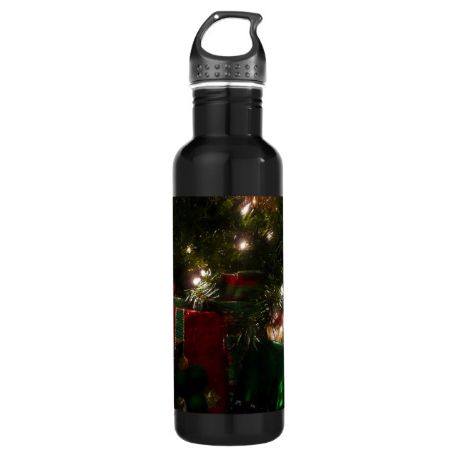 Geschenke unter dem Baum Weihnachtsfeiertag Edelstahlflasche (Vorderseite)