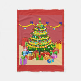Geschenke unter dem Weihnachtsbaum Fleecedecke