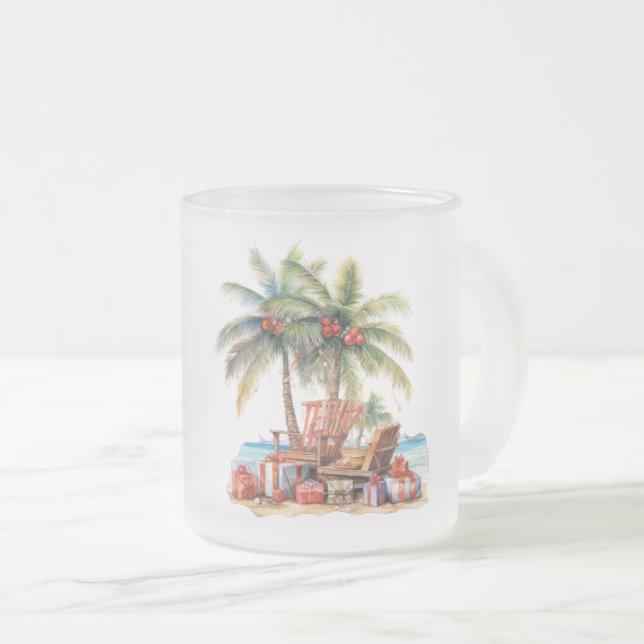 Geschenke unter der Palme Mattglastasse (VorderseiteRechts)