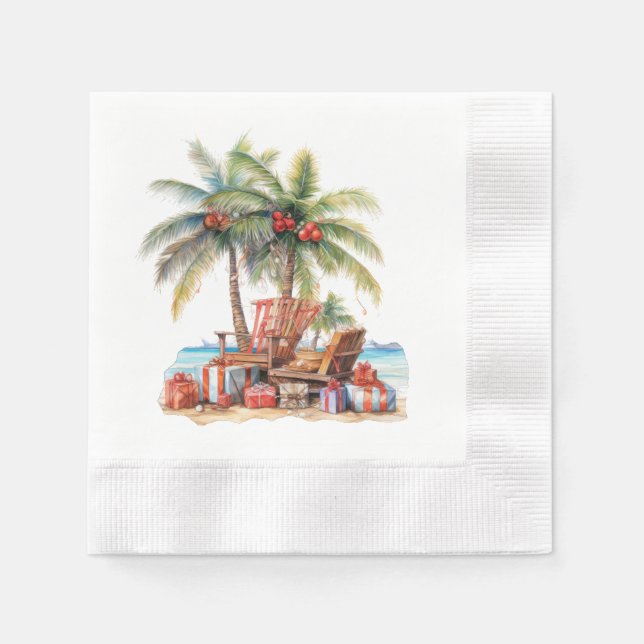 Geschenke unter der Palme Serviette (Vorderseite)
