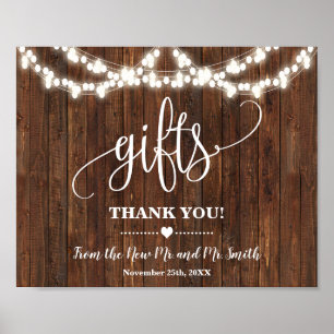 Geschenke Unterzeichnung Western Dusche Hochzeitse Poster
