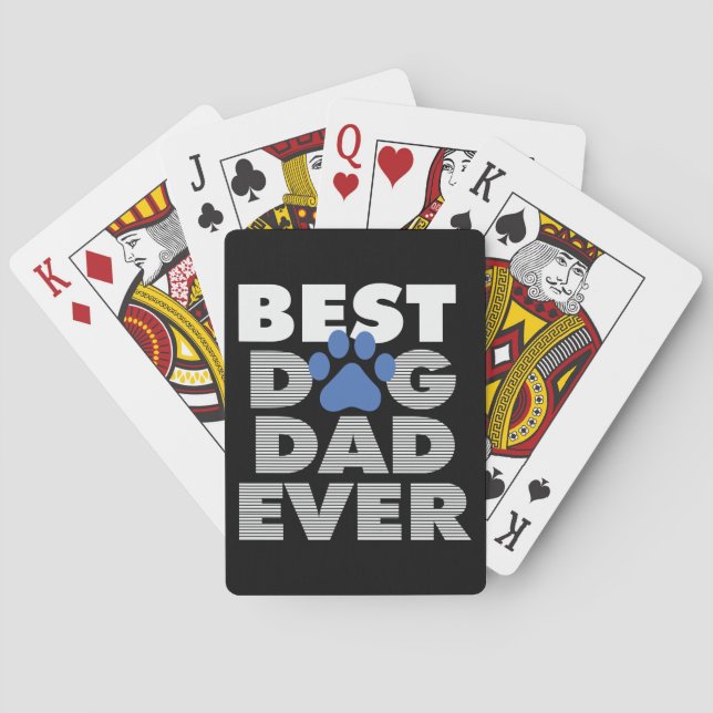 Geschenke Vater | Bester Hund-Vater je Spielkarten (Rückseite)