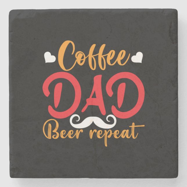 Geschenke Vater | Vater-Kaffeepflanze Steinuntersetzer (Vorderseite)