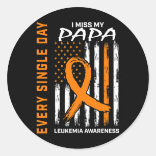 Geschenke Verlust der Fahne Papa Orange Leukämie Runder Aufkleber