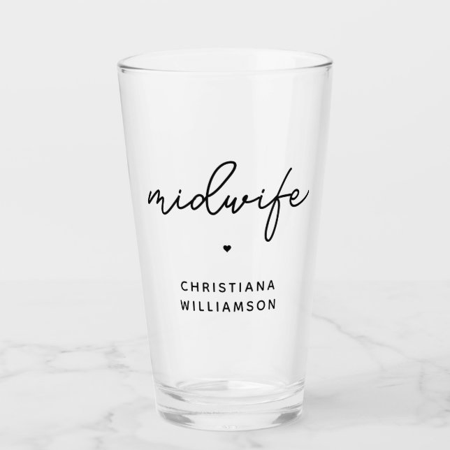 Geschenke von Custom Midfrau Appreciation Midwifer Glas (Vorderseite)