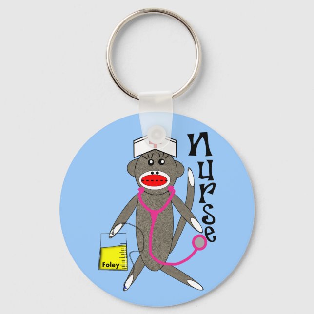 Geschenke von Nurse Sock Monkey Schlüsselanhänger (Vorderseite)