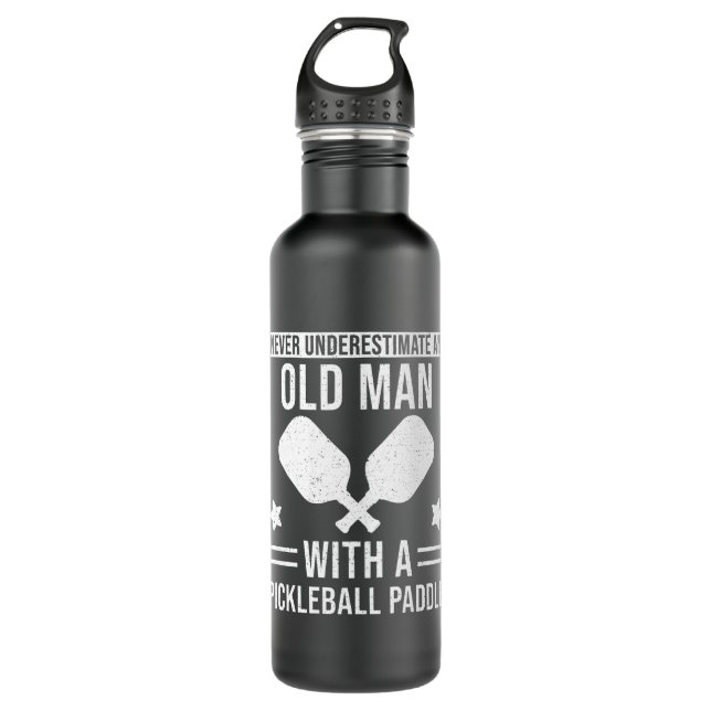 Geschenke von Pickleball unterschätzen niemals ein Edelstahlflasche (Vorderseite)