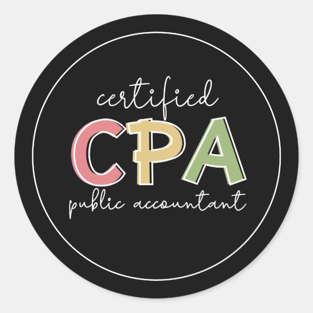 Geschenke von Wirtschaftsprüfern mit CPA-Zertifizi Runder Aufkleber (Vorderseite)