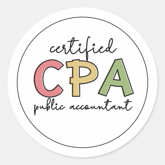 Geschenke von Wirtschaftsprüfern mit CPA-Zertifizi Runder Aufkleber (Vorderseite)