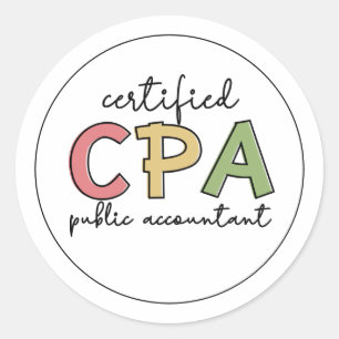 Geschenke von Wirtschaftsprüfern mit CPA-Zertifizi Runder Aufkleber