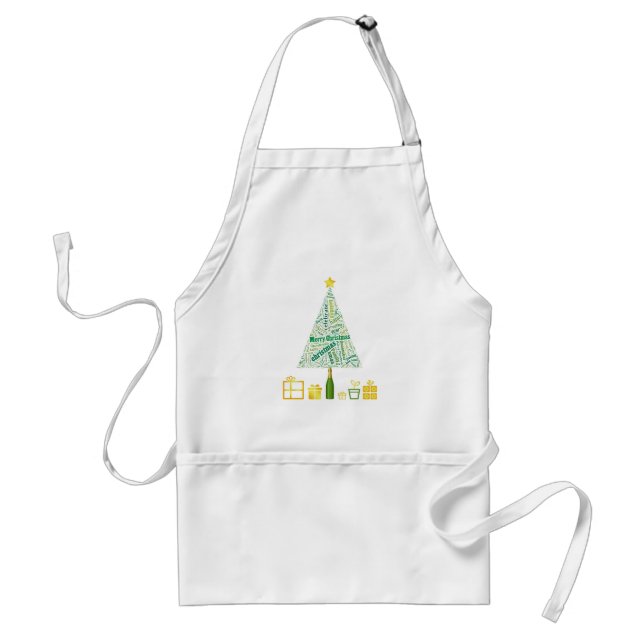 Geschenke Weihnachtsbaum grün Schürze (Vorne)