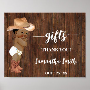Geschenke Western Kleine OM Cowboy Baby Duschschil Poster
