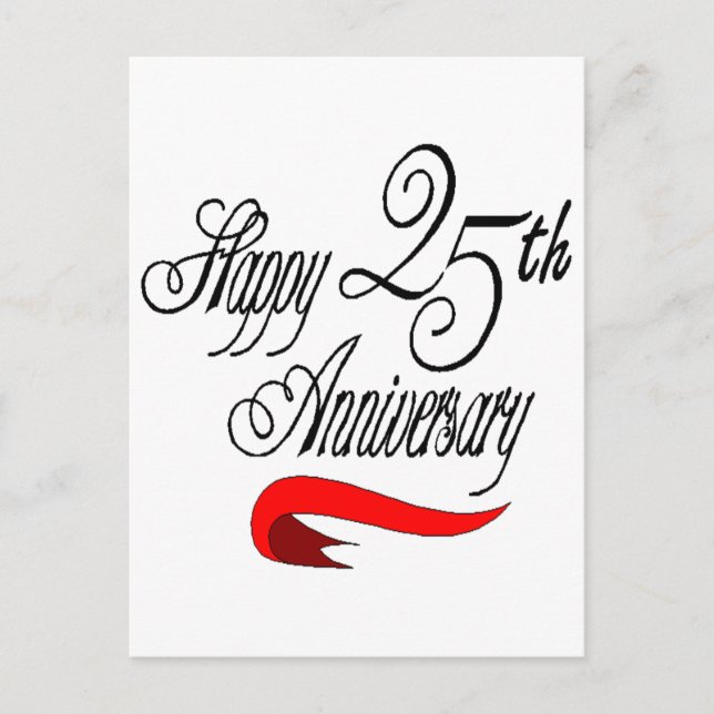 Geschenke zum 25. Geburtstag Postkarte (Vorderseite)