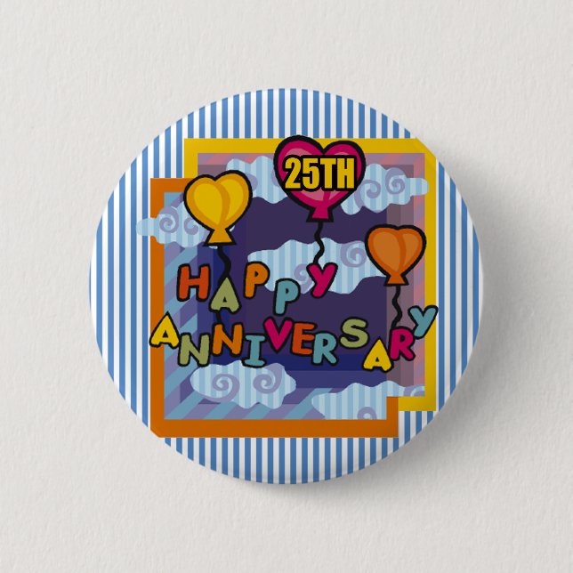 Geschenke zum 25. Hochzeitstag Button (Vorderseite)