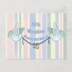 Geschenke zum 30. Hochzeitstag Postkarte