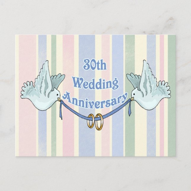 Geschenke zum 30. Hochzeitstag Postkarte (Vorderseite)