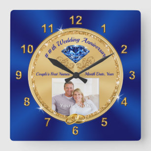 Geschenke zum 45. JAHR Quadratische Wanduhr