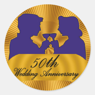 Geschenke zum 50. Hochzeitstag Runder Aufkleber