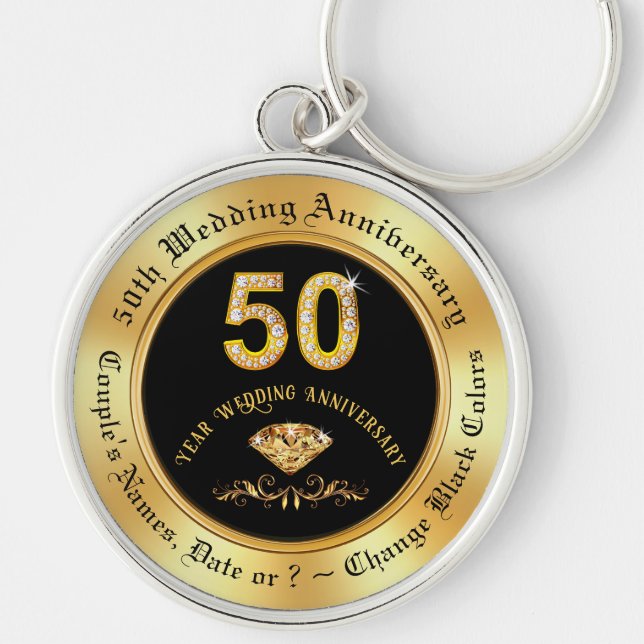 Geschenke zum 50-jährigen Jubiläum für Freunde, 50 Schlüsselanhänger (Vorne)
