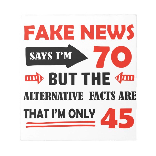 Geschenke zum 70. Geburtstag Notizblock (Vorderseite)