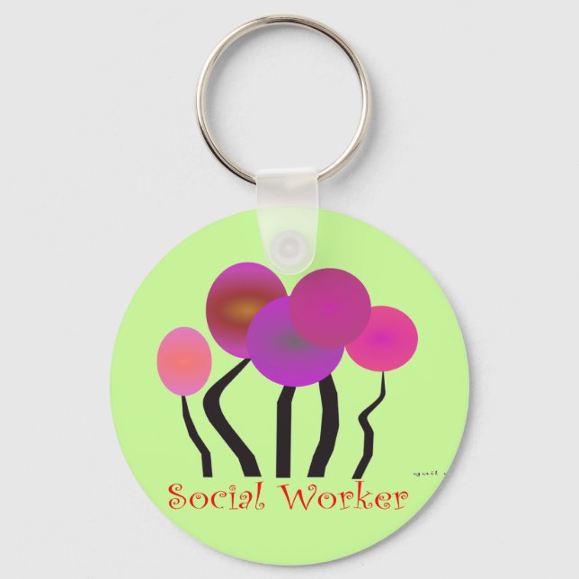 Geschenke zum Künstlerischen Baumdesign von Sozial Schlüsselanhänger (Vorderseite)