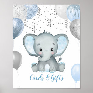 Geschenke zur Babyparty mit Wasserfarben-Elefanten Poster