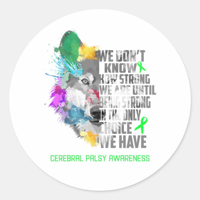 Geschenke zur Unterstützung von Cerebral Palsy Runder Aufkleber (Vorderseite)