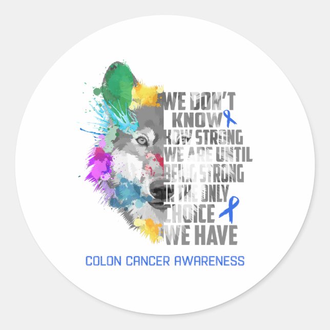 Geschenke zur Unterstützung von Colon Cancer Aware Runder Aufkleber (Vorderseite)