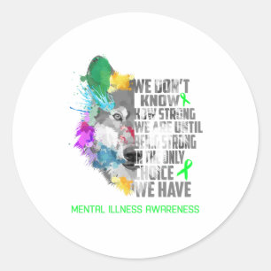 Geschenke zur Unterstützung von Mental Illness Awa Runder Aufkleber