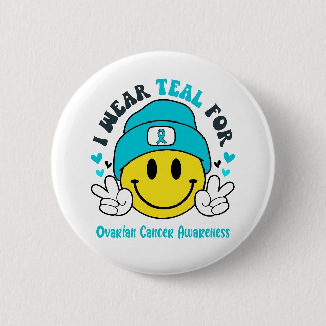 Geschenke zur Unterstützung von Ovarialkarzinom Button (Vorderseite)