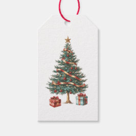 GESCHENKETIKETT VINTAGE WEIHNACHTSBAUM GESCHENKANHÄNGER