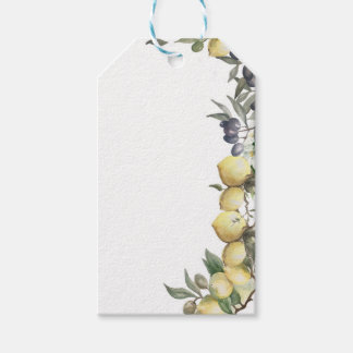Geschenketiketten für Zitronen und Oliven Geschenkanhänger