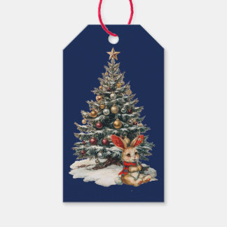 GESCHENKETIKETTEN WEIHNACHTSHAS MIT BAUM GESCHENKANHÄNGER