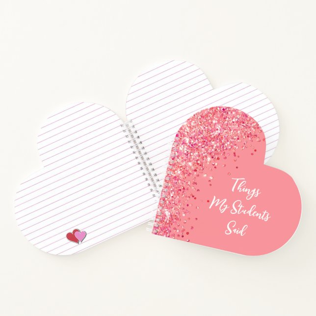 Geschenkgutachten für Lehrer Geschenk Herz Notizbuch (Innenseite)