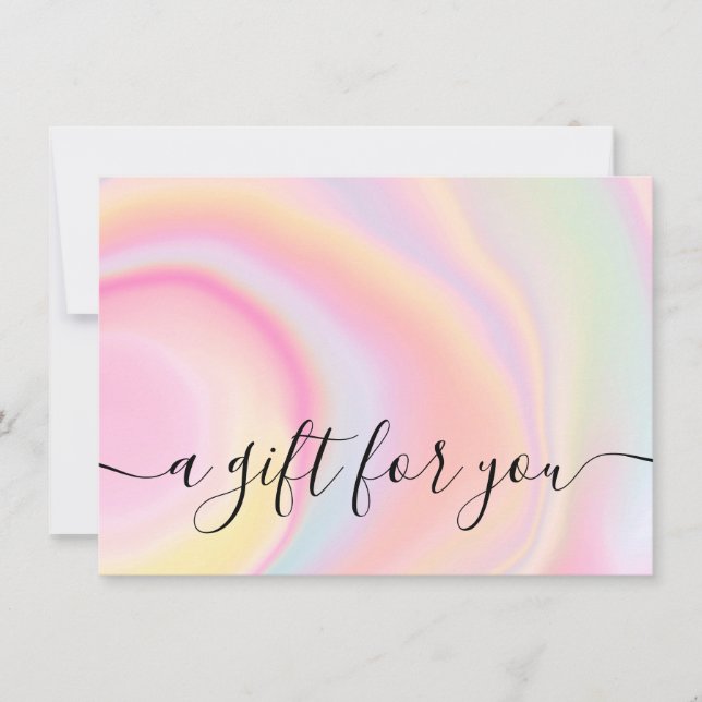 Geschenkgutschein aus Girly pink Regenbogen Einhor (Vorderseite)