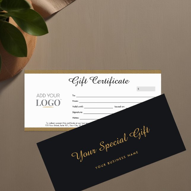 Geschenkgutschein | Black & Gold Gutschein (Business Gift Cards in Black & Gold)