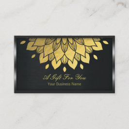 Geschenkgutschein Black Metal und Gold Foil Floral Rabattkarte