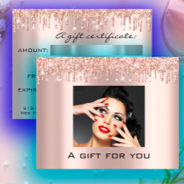 Geschenkgutschein Feiertage Schönheit Rose Makeup  Postkarte