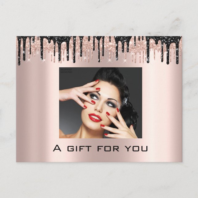 Geschenkgutschein Feiertage Schönheit Rose SilverL Postkarte (Vorderseite)