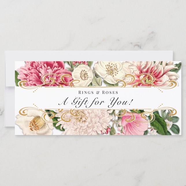 Geschenkgutschein Floral Botanicals Gold White (Vorderseite)
