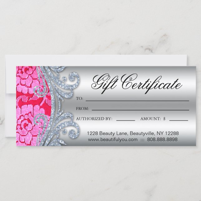 Geschenkgutschein Floral Lace Nail Haarsalon (Vorderseite)